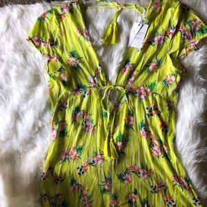 NWT ASOS Tie Front Tassel Beach Romper